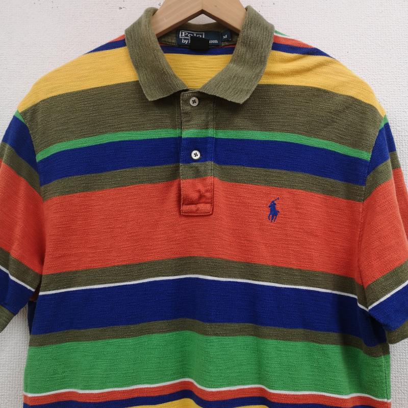 ポロバイラルフローレン Polo by RALPH LAUREN ポロシャツ 半袖 ポロプレイヤー ドロップテール ストライプ ボーダー柄 半袖ポロシャツ M マルチカラー / マルチカラー / multicolor メンズ USED 古着 中古 50166296