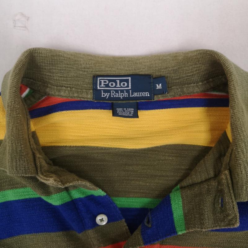ポロバイラルフローレン Polo by RALPH LAUREN ポロシャツ 半袖 ポロプレイヤー ドロップテール ストライプ ボーダー柄 半袖ポロシャツ M マルチカラー / マルチカラー / multicolor メンズ USED 古着 中古 50166296