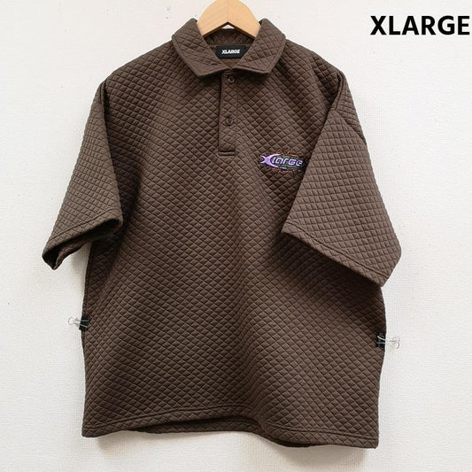 エクストララージ XLARGE ポロシャツ 半袖 2024SS ダイア柄 キルティング ワッフル 有刺鉄線 半袖 ポロシャツ 101242013003 M 茶 / ブラウン / brown メンズ USED 古着 中古 50166297