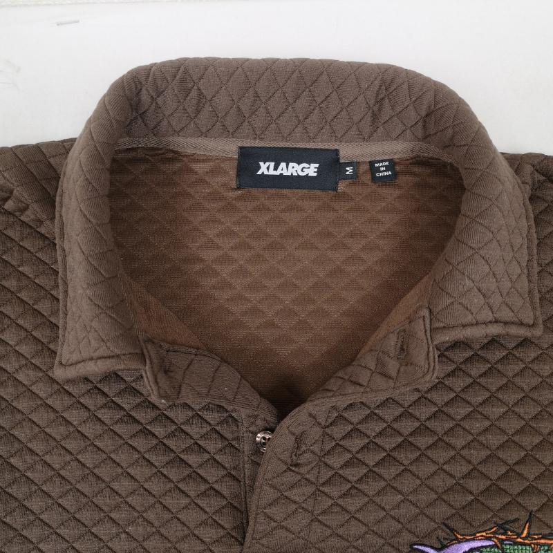 エクストララージ XLARGE ポロシャツ 半袖 2024SS ダイア柄 キルティング ワッフル 有刺鉄線 半袖 ポロシャツ 101242013003 M 茶 / ブラウン / brown メンズ USED 古着 中古 50166297