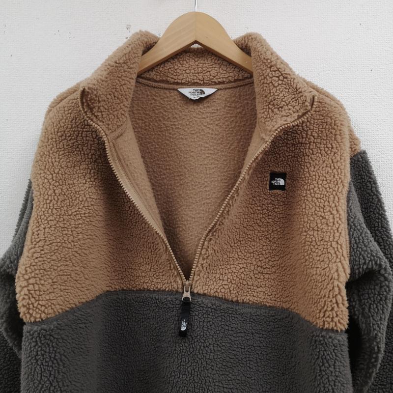 ザノースフェイス THE NORTH FACE ジャケット、上着 ジャンパー、ブルゾン ハーフジップ 切り替え ツートンカラー 韓国 限定 モデル ボア フリース ジャケット M 灰 / グレー / gray X 茶 / ブラウン / brown メンズ USED 古着 中古 50166298