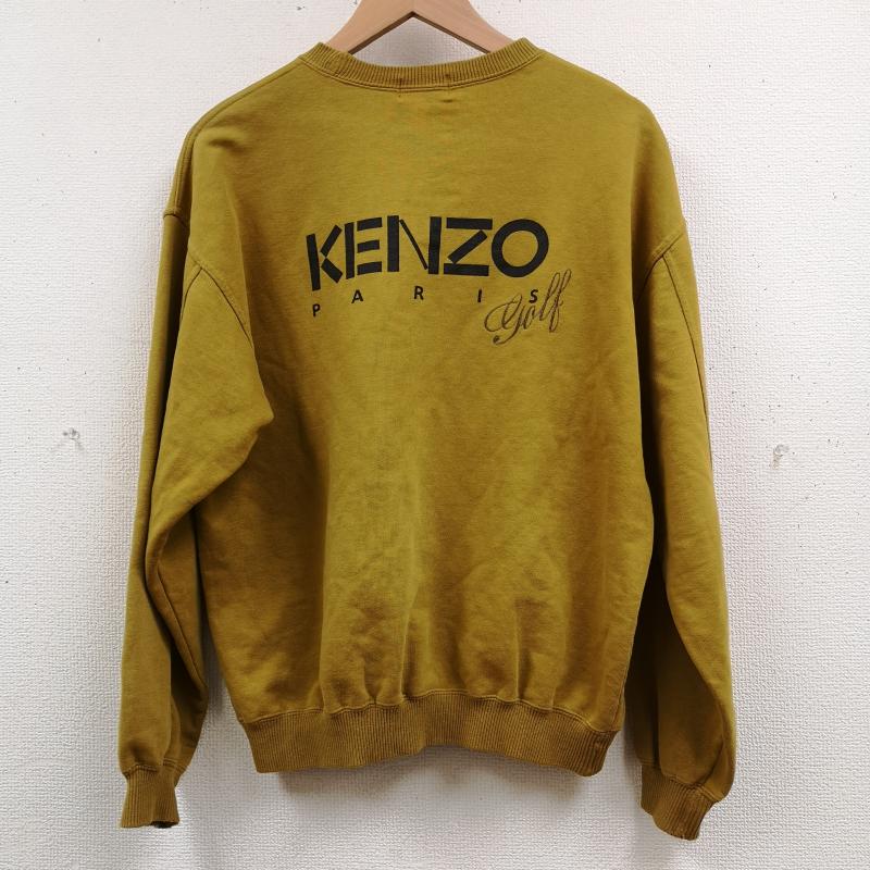 ケンゾー KENZO トレーナー 長袖 90s 日本製 ゴルフ レトロ ビッグロゴ クルーネック スウェット トレーナー 1 マスタード / マスタード / メンズ USED 古着 中古 50166300