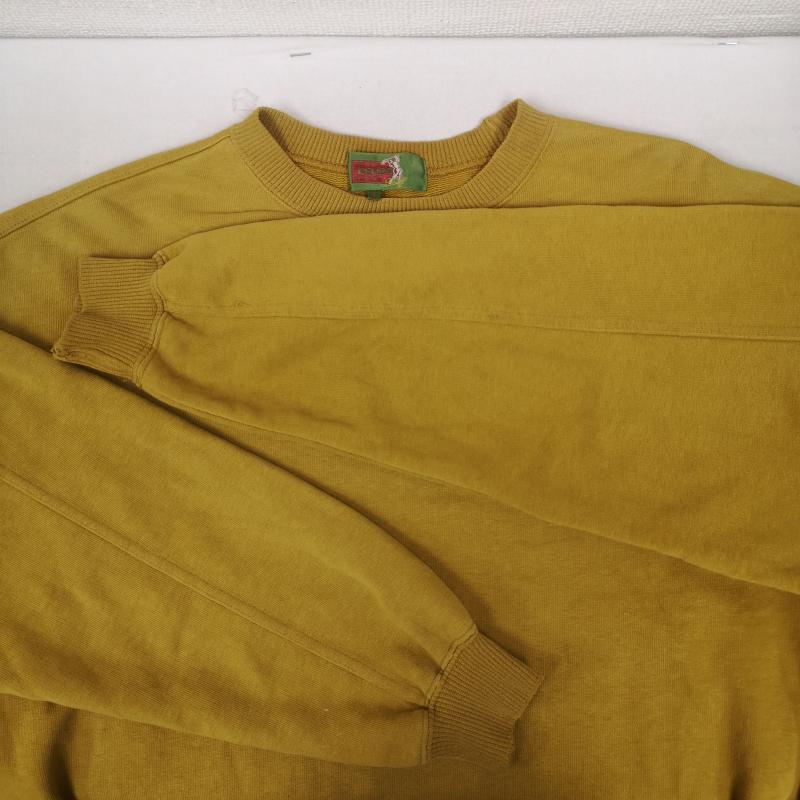 ケンゾー KENZO トレーナー 長袖 90s 日本製 ゴルフ レトロ ビッグロゴ クルーネック スウェット トレーナー 1 マスタード / マスタード / メンズ USED 古着 中古 50166300