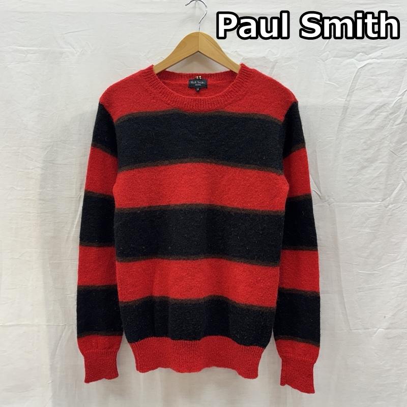 ポールスミス Paul Smith ニット、セーター 長袖 モヘヤブレンド ボーダー柄 ニット セーター クルーネック M ボーダー柄 メンズ USED 古着 中古 50166302
