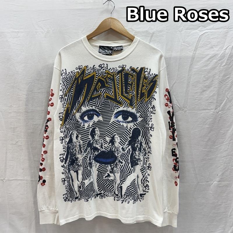 古着 USED Tシャツ 長袖 Blue Roses イングランド製 グラフィック プリント 長袖 Tシャツ ロンT S 白 / ホワイト / white メンズ USED 古着 中古 50166303