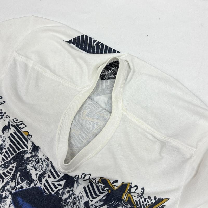 古着 USED Tシャツ 長袖 Blue Roses イングランド製 グラフィック プリント 長袖 Tシャツ ロンT S 白 / ホワイト / white メンズ USED 古着 中古 50166303