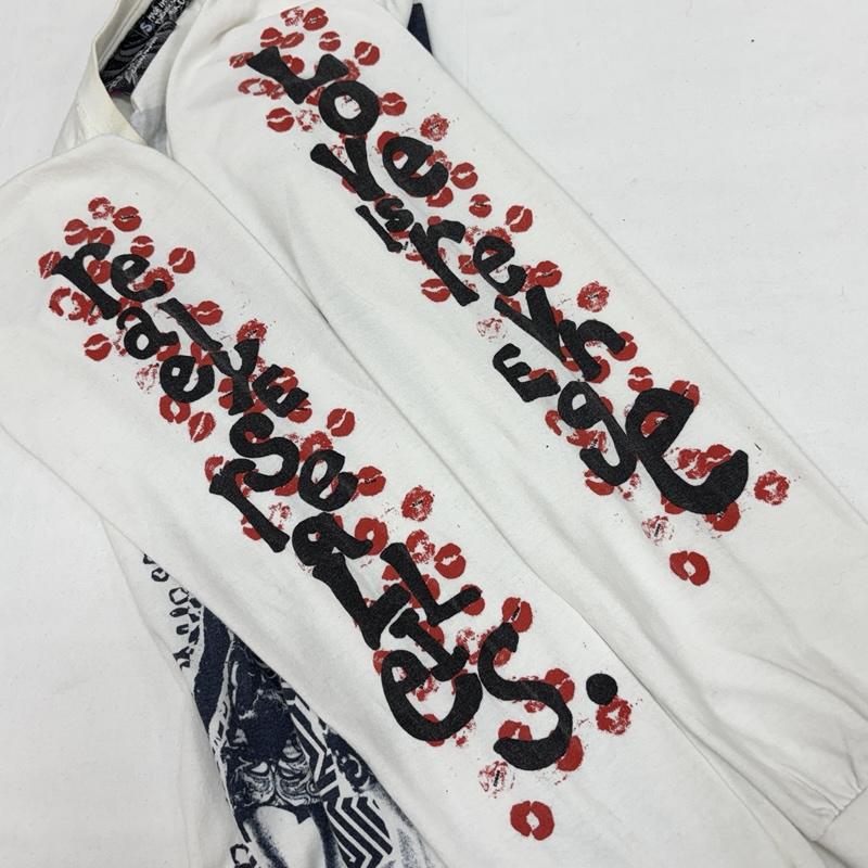 古着 USED Tシャツ 長袖 Blue Roses イングランド製 グラフィック プリント 長袖 Tシャツ ロンT S 白 / ホワイト / white メンズ USED 古着 中古 50166303