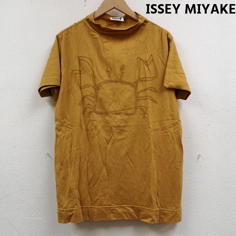 イッセイミヤケ ISSEY MIYAKE Tシャツ 半袖 HAI SPORTING GEAR ハイネック モックネック カニ crab ステッチ S/S TEE 半袖 Tシャツ M マスタード / マスタード / メンズ USED 古着 中古 50166308