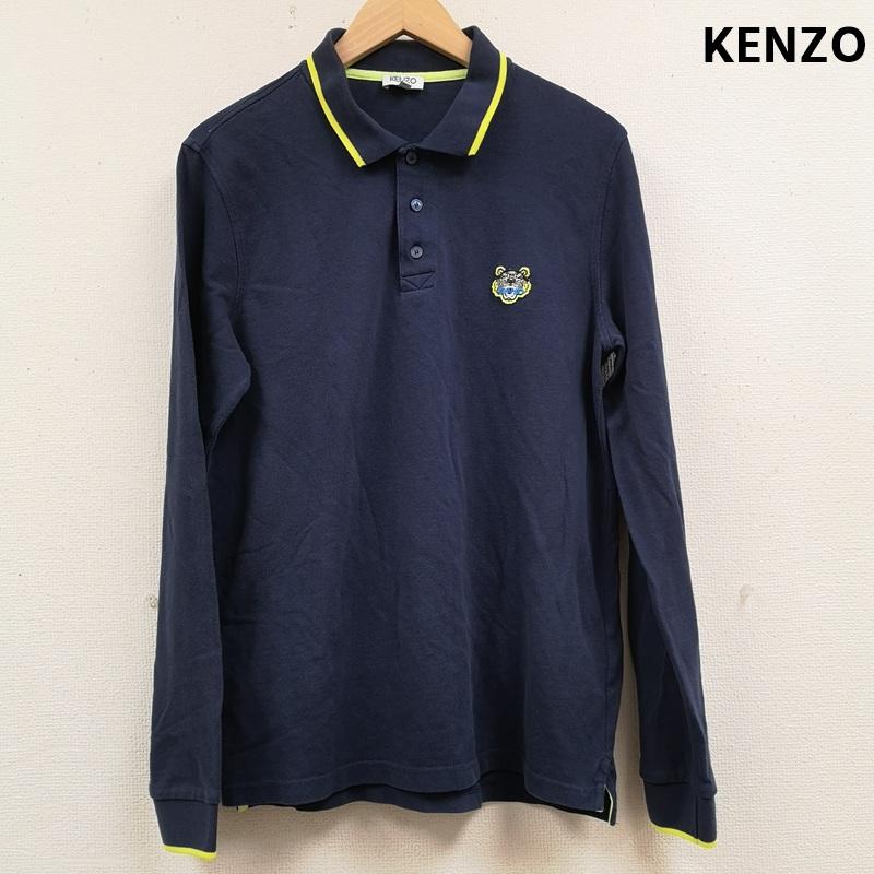 ケンゾー KENZO ポロシャツ 長袖 ネオンカラー 蛍光 タイガー 虎 ワンポイント 長袖 ポロシャツ F765PO1014BA S 紺 / ネイビー / navy メンズ USED 古着 中古 50166310