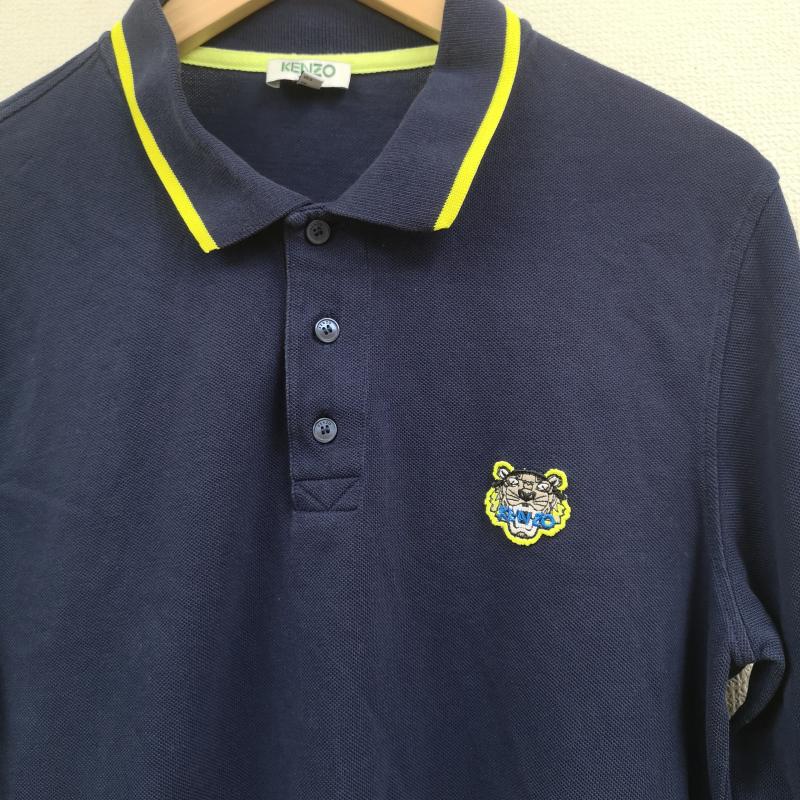 ケンゾー KENZO ポロシャツ 長袖 ネオンカラー 蛍光 タイガー 虎 ワンポイント 長袖 ポロシャツ F765PO1014BA S 紺 / ネイビー / navy メンズ USED 古着 中古 50166310