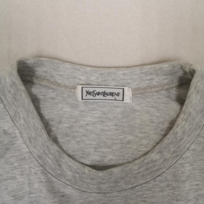 イヴサンローラン Yves Saint Laurent Tシャツ 半袖 韓国製 YSL カサンドラ モノグラムロゴ Y2K ワンポイント S/STEE 半袖Tシャツ L 灰 / グレー / gray メンズ USED 古着 中古 50166311