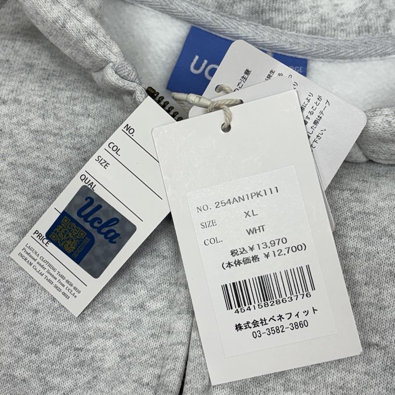 ユーシーエルエー UCLA パーカー 長袖 UCLA ロゴ ジップアップ フーディ ヘビー スウェット パーカー ビッグサイズ XL メンズ USED 古着 中古 50166313