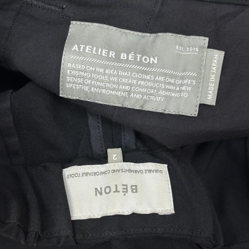 ベトン BETON ボトムス ボトムス 201-04A ワイド スラックス パンツ ベルト付き 2 黒 / ブラック / black メンズ USED 古着 中古 50166316