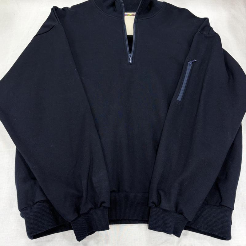 イズネス is-ness トレーナー 長袖 ZIP SWEATSHIRT ハーフジップ スウェット シャツ スウェット ジップポケット L 無地 紺 / ネイビー / navy メンズ USED 古着 中古 50166321
