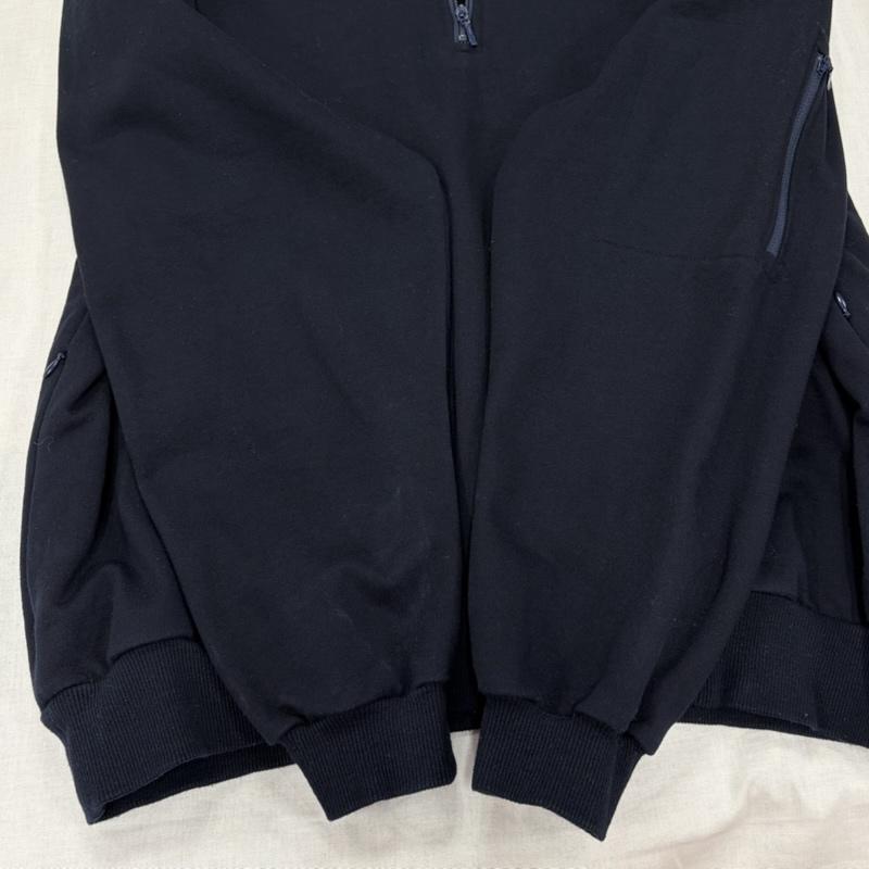 イズネス is-ness トレーナー 長袖 ZIP SWEATSHIRT ハーフジップ スウェット シャツ スウェット ジップポケット L 無地 紺 / ネイビー / navy メンズ USED 古着 中古 50166321