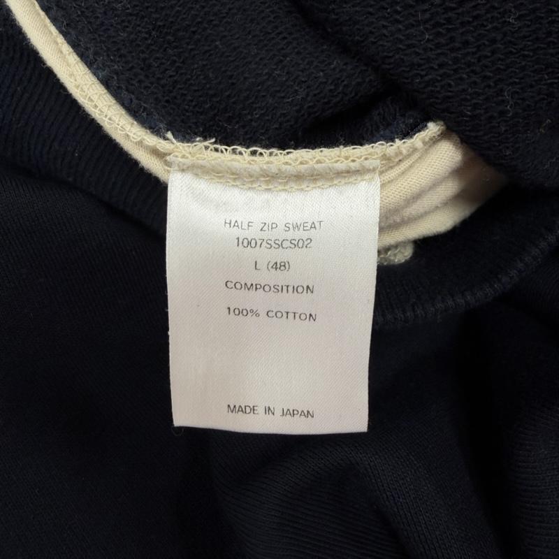 イズネス is-ness トレーナー 長袖 ZIP SWEATSHIRT ハーフジップ スウェット シャツ スウェット ジップポケット L 無地 紺 / ネイビー / navy メンズ USED 古着 中古 50166321