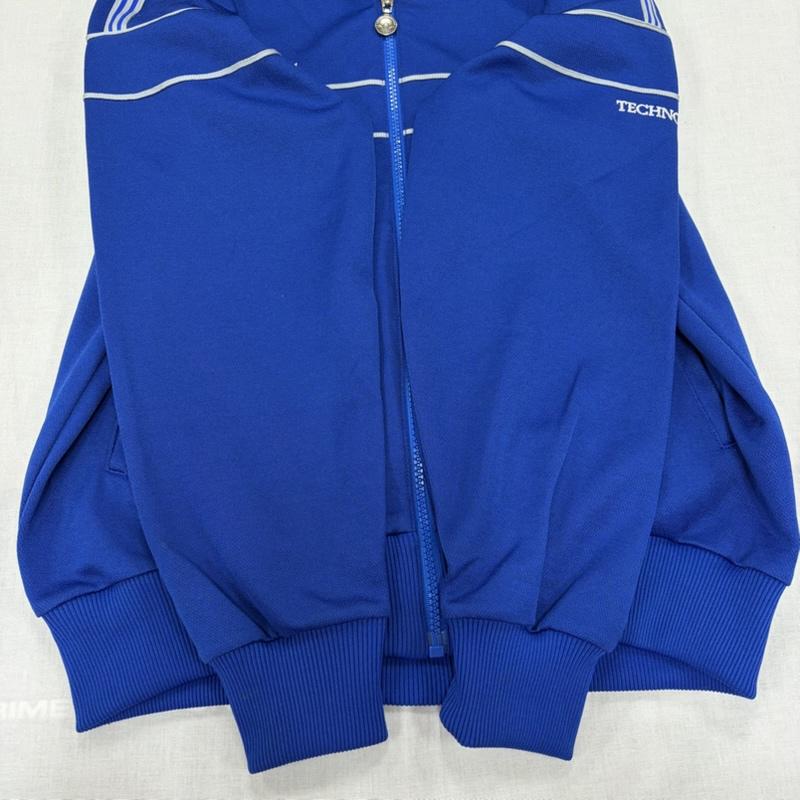 アディダス adidas ジャケット、上着 ジャケット、ブレザー 70s 80s デサント製 TECHNO トラックジャケット パンツ ジャージ セットアップ ロゴ 刺繍 OLD オールド ヴィンテージ M ロゴ、文字 X 刺繍 青 / ブルー / blue X 白 / ホワイト / white メンズ USED 古着 中古 50166322