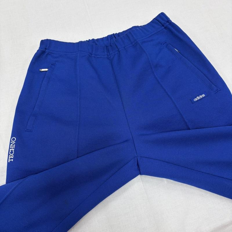 アディダス adidas ジャケット、上着 ジャケット、ブレザー 70s 80s デサント製 TECHNO トラックジャケット パンツ ジャージ セットアップ ロゴ 刺繍 OLD オールド ヴィンテージ M ロゴ、文字 X 刺繍 青 / ブルー / blue X 白 / ホワイト / white メンズ USED 古着 中古 50166322