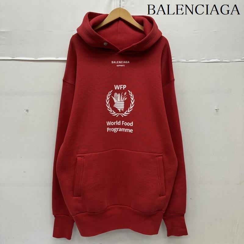 バレンシアガ BALENCIAGA パーカー 長袖 WFP Hoodie プリント パーカー 541870 XS 赤 / レッド / red メンズ USED 古着 中古 50166325