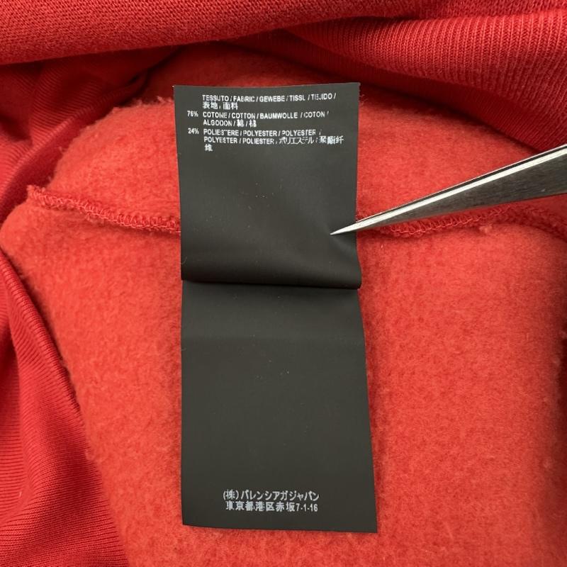 バレンシアガ BALENCIAGA パーカー 長袖 WFP Hoodie プリント パーカー 541870 XS 赤 / レッド / red メンズ USED 古着 中古 50166325