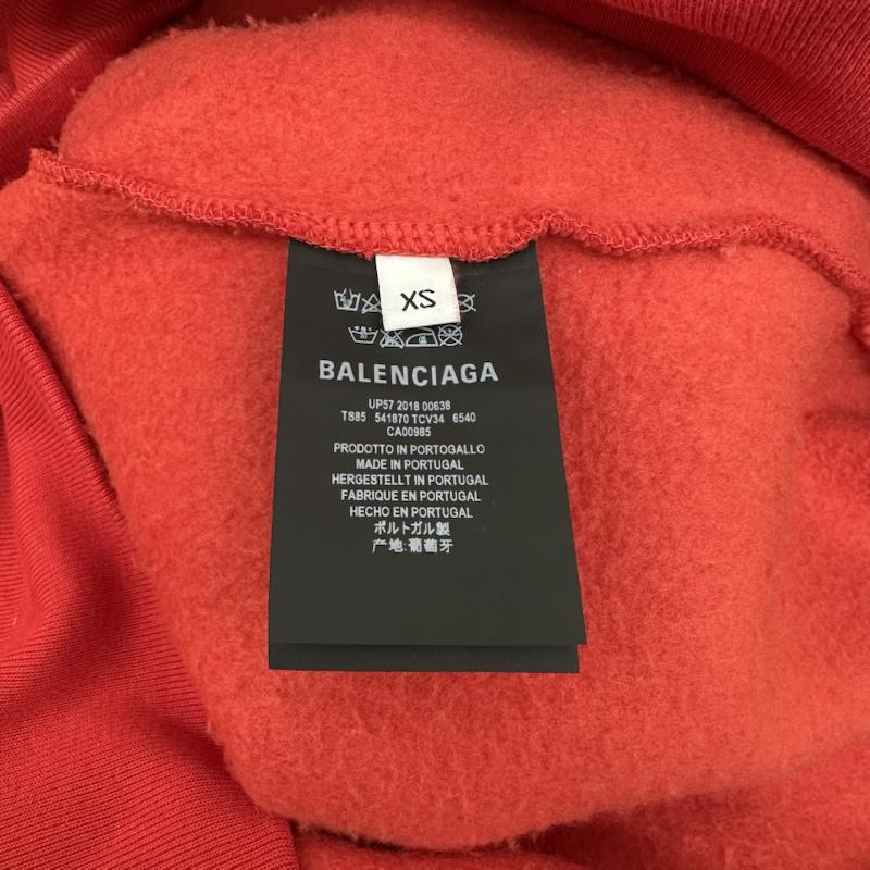 バレンシアガ BALENCIAGA パーカー 長袖 WFP Hoodie プリント パーカー 541870 XS 赤 / レッド / red メンズ USED 古着 中古 50166325