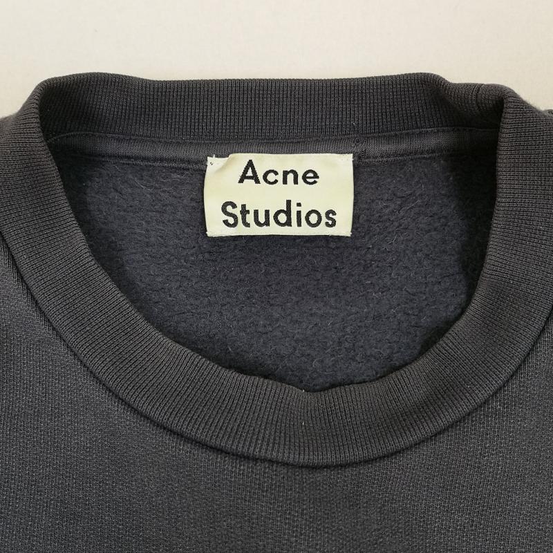 アクネストゥディオズ Acne Studios トレーナー 長袖 ポルトガル製 ガーメントダイ フェード加工 裏起毛 クルーネック スウェット トレーナー 2HC163 XS 紺 / ネイビー / navy メンズ USED 古着 中古 50166326