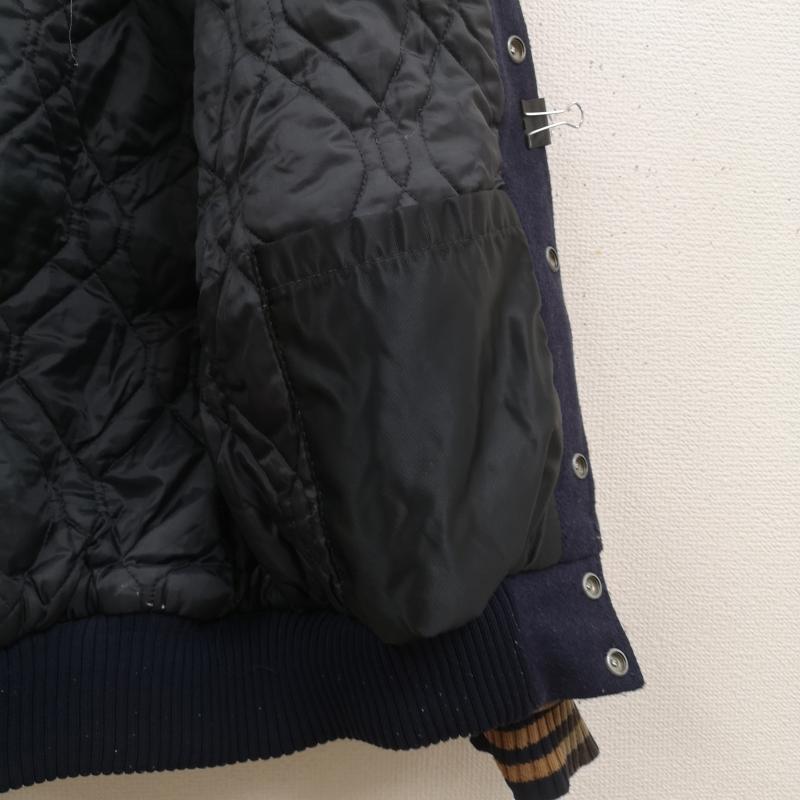 古着 USED ジャケット、上着 レザージャケット the Timex Store USA製 GAME Sportswear プレミアムレザー スタジャン バーシティ ジャケット M 紺 / ネイビー / navy メンズ USED 古着 中古 50166329
