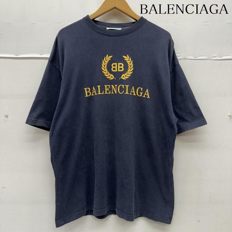 バレンシアガ BALENCIAGA Tシャツ 半袖 18SS BB MODE ロゴ プリント Tシャツ TS14 492258 XS 紺 / ネイビー / navy メンズ USED 古着 中古 50166335