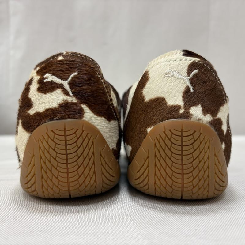 プーマ PUMA シューズ バレエシューズ メリージェーン アニマル カウ柄 SPEEDCAT BALLET COW WNS スピードキャット バレット スニーカー 407787-01 25.5cm アニマル柄 白 / ホワイト / white X 茶 / ブラウン / brown レディース USED 古着 中古 50166337