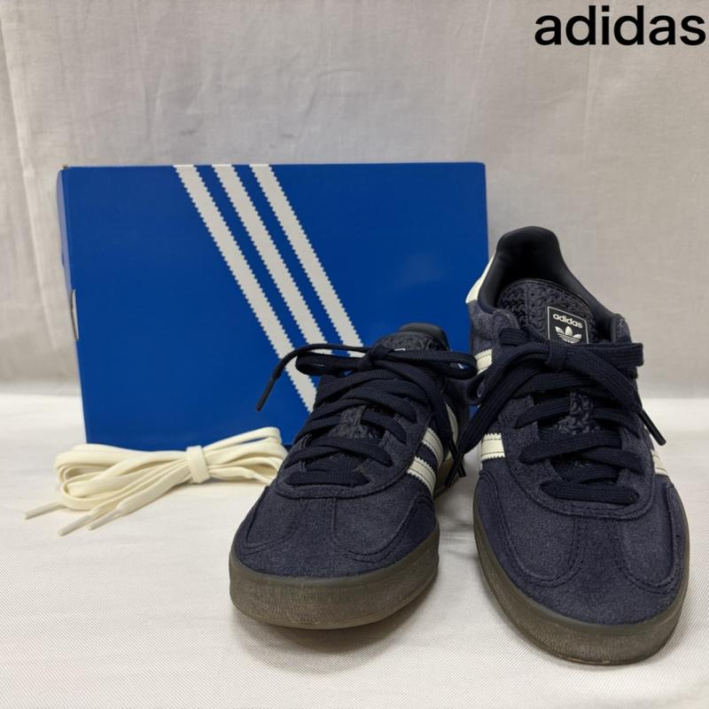 アディダス adidas スニーカー スニーカー ガゼル インドア シップス GAZELLE INDOOR SHIPS jq6172 23.5cm ロゴ、文字 白 / ホワイト / white X 紺 / ネイビー / navy レディース USED 古着 中古 50166338