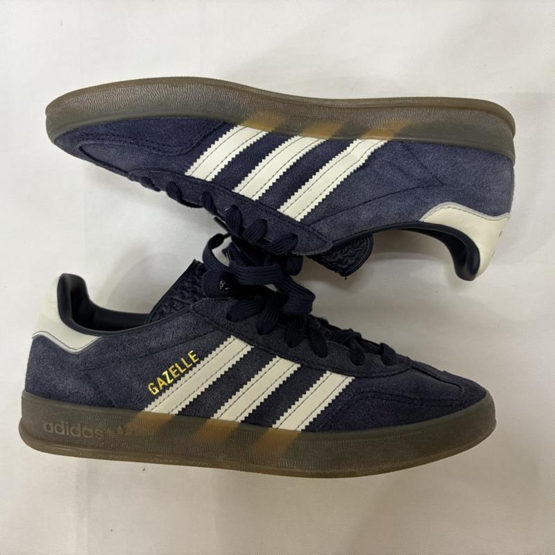 アディダス adidas スニーカー スニーカー ガゼル インドア シップス GAZELLE INDOOR SHIPS jq6172 23.5cm ロゴ、文字 白 / ホワイト / white X 紺 / ネイビー / navy レディース USED 古着 中古 50166338