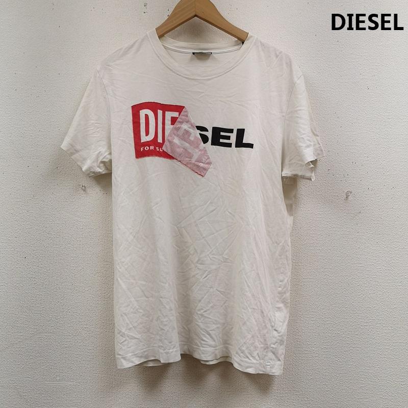 ディーゼル DIESEL Tシャツ 半袖 めくれ 剝がれ だまし絵風 ボックスロゴ S/S TEE 半袖 Tシャツ S.C.HK000066 L 白 / ホワイト / white メンズ USED 古着 中古 50166340