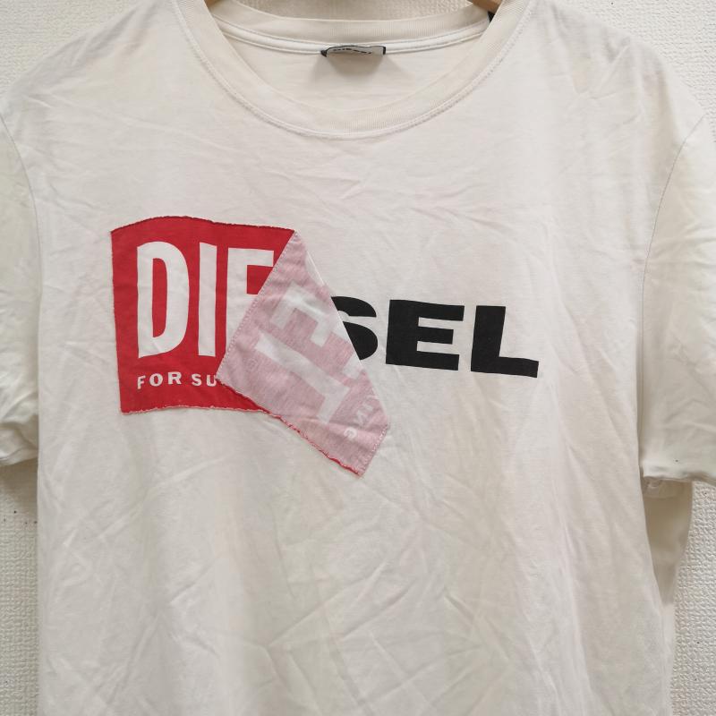 ディーゼル DIESEL Tシャツ 半袖 めくれ 剝がれ だまし絵風 ボックスロゴ S/S TEE 半袖 Tシャツ S.C.HK000066 L 白 / ホワイト / white メンズ USED 古着 中古 50166340