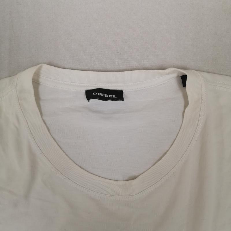 ディーゼル DIESEL Tシャツ 半袖 めくれ 剝がれ だまし絵風 ボックスロゴ S/S TEE 半袖 Tシャツ S.C.HK000066 L 白 / ホワイト / white メンズ USED 古着 中古 50166340