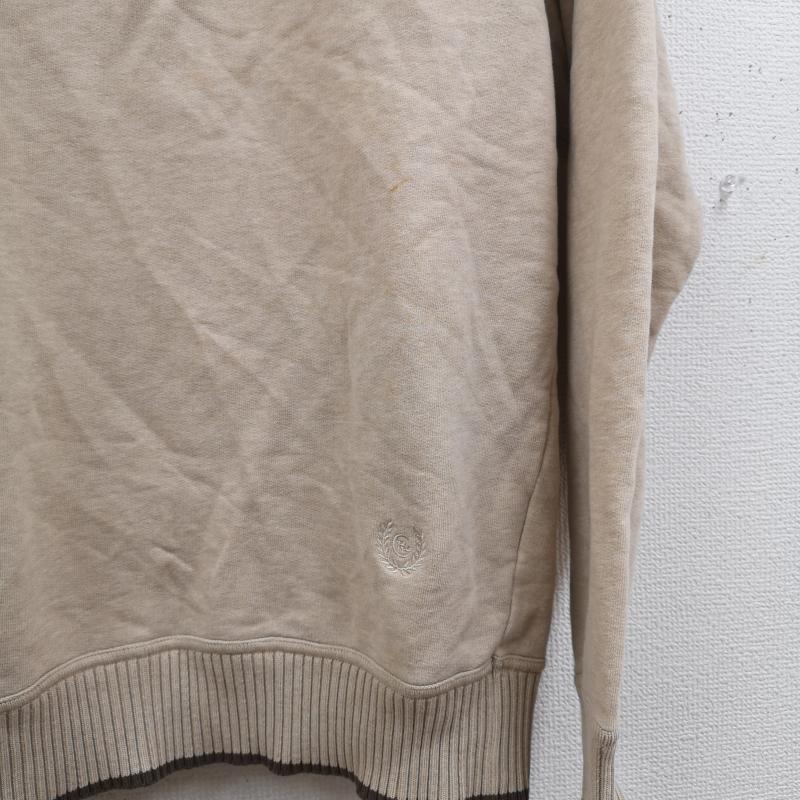 チャップスラルフローレン CHAPSRALPHLAUREN トレーナー 長袖 月桂冠 ローレルリース ワンポイント ハーフジップ スウェット ニット セーター M ベージュ / ベージュ / beige メンズ USED 古着 中古 50166342