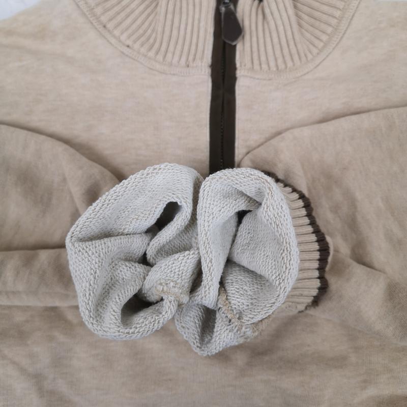 チャップスラルフローレン CHAPSRALPHLAUREN トレーナー 長袖 月桂冠 ローレルリース ワンポイント ハーフジップ スウェット ニット セーター M ベージュ / ベージュ / beige メンズ USED 古着 中古 50166342
