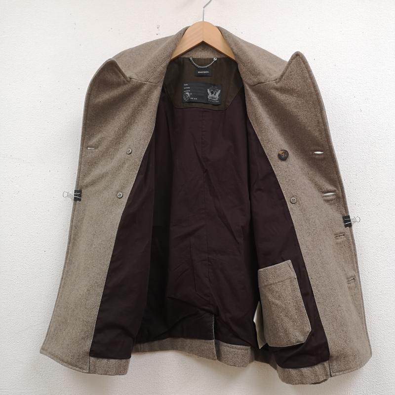 ディーゼル DIESEL コート ピーコート ダブルブレスト 刻印ボタン メタルプレート TYPE N.78 ミリタリー ピーコート TR007099 M ベージュ / ベージュ / beige メンズ USED 古着 中古 50166347