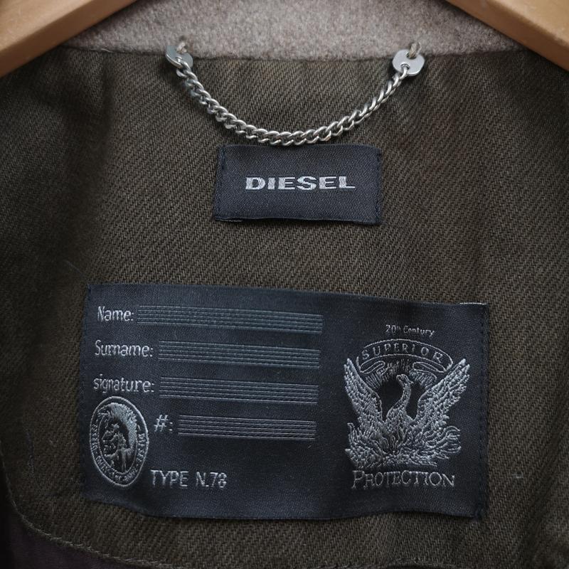 ディーゼル DIESEL コート ピーコート ダブルブレスト 刻印ボタン メタルプレート TYPE N.78 ミリタリー ピーコート TR007099 M ベージュ / ベージュ / beige メンズ USED 古着 中古 50166347