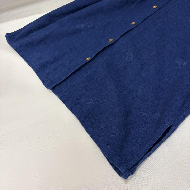 古着 USED シャツ、ブラウス 七分袖 琉球藍染工房 七分丈シャツ インディゴブルー 日本製 綿100％ 羽 フェザー - 青 / ブルー / blue X 紺 / ネイビー / navy レディース USED 古着 中古 50166349