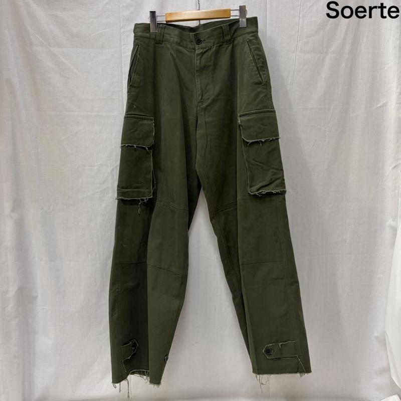 古着 USED ボトムス ボトムス soerte ソエルテ M47 Wide Straight Military Pants ワイドストレート ミリタリー カーゴパンツ 3 無地 カーキ / カーキ / khaki メンズ USED 古着 中古 50166352