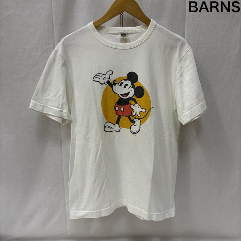 バーンズアウトフィッターズ BARNS OUTFITTERS Tシャツ 半袖 24ss 吊り編みTシャツ ミッキーマウスTシャツ white L ©DISNEY MICKEY MOUSE L キャラクター X プリント 白 / ホワイト / white メンズ USED 古着 中古 50166354