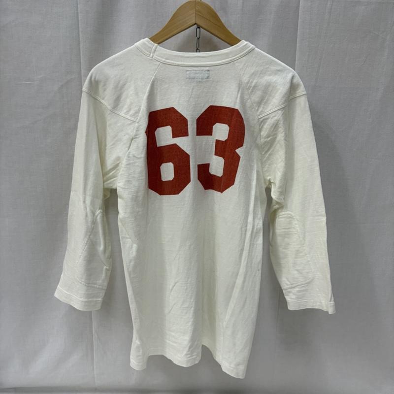 ダッパーズ DAPPER S Tシャツ 七分袖 フットボールTシャツ カレッジ white 38 エルボーパッチ 38 プリント X ロゴ、文字 白 / ホワイト / white メンズ USED 古着 中古 50166355