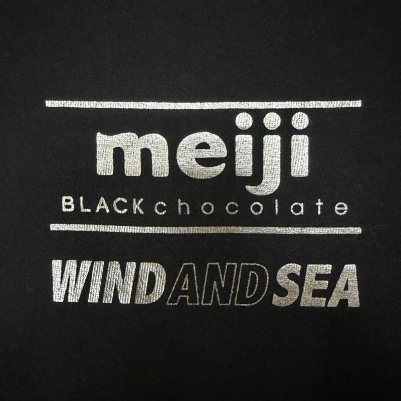 ウィンダンシー WIND AND SEA Tシャツ 半袖 明治コラボTシャツ meiji black chocolate XL XL ロゴ、文字 黒 / ブラック / black メンズ USED 古着 中古 50166356