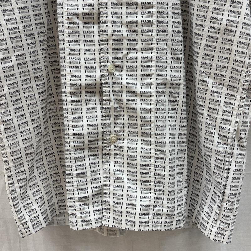 メゾン マルジェラ Maison Margiela シャツ、ブラウス 半袖 10ライン 19AW FRAGILE S/S SHIRT 総柄 オープンカラー ボックス シャツ - 総柄 白 / ホワイト / white メンズ USED 古着 中古 50166364