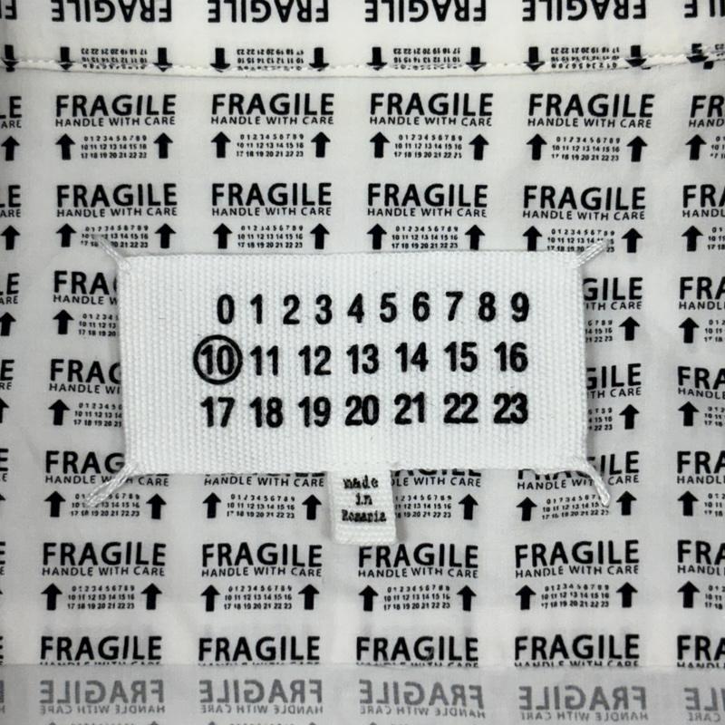 メゾン マルジェラ Maison Margiela シャツ、ブラウス 半袖 10ライン 19AW FRAGILE S/S SHIRT 総柄 オープンカラー ボックス シャツ - 総柄 白 / ホワイト / white メンズ USED 古着 中古 50166364