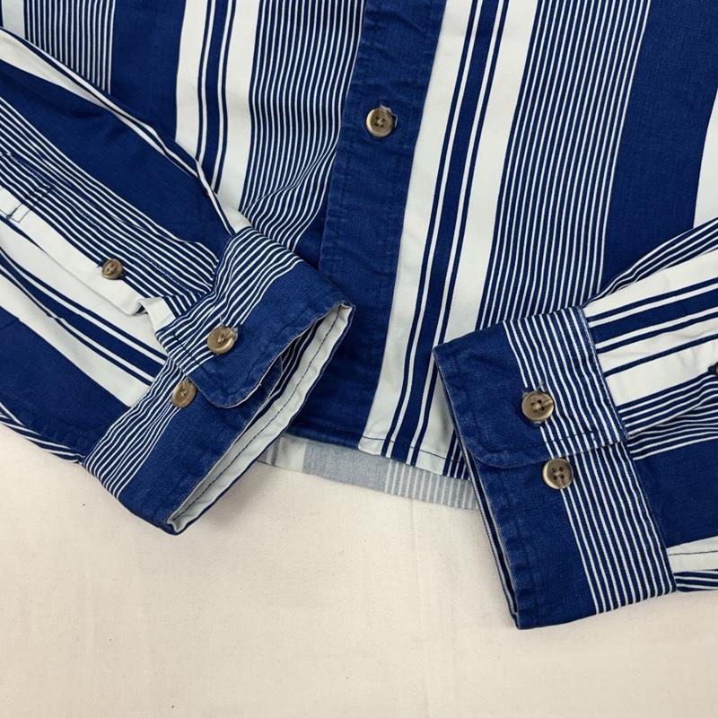 シュプリーム Supreme シャツ、ブラウス 長袖 NIKE ナイキ コラボ 21SS Cotton Twill Shirt ストライプ コットンツイル シャツ DB0499-431 L ストライプ 白 / ホワイト / white X 青 / ブルー / blue メンズ USED 古着 中古 50166366