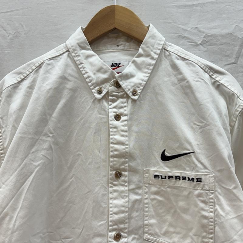 シュプリーム Supreme シャツ、ブラウス 長袖 NIKE ナイキ コラボ 21SS Cotton Twill Shirt コットンツイル シャツ DC1083-133 L メンズ USED 古着 中古 50166367