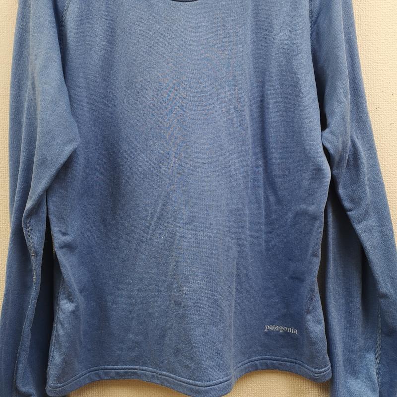 パタゴニア patagonia Tシャツ 長袖 USA製 POLARTEC ステッチ Vネック 長袖 Ｔシャツ L/S TEE 41650 S 水色 / ライトブルー / レディース USED 古着 中古 50166370
