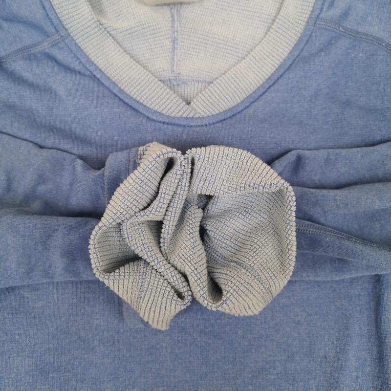 パタゴニア patagonia Tシャツ 長袖 USA製 POLARTEC ステッチ Vネック 長袖 Ｔシャツ L/S TEE 41650 S 水色 / ライトブルー / レディース USED 古着 中古 50166370