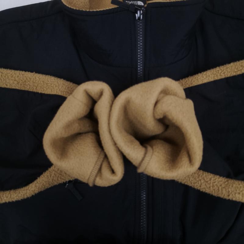 ザノースフェイス THE NORTH FACE ジャケット、上着 ジャンパー、ブルゾン 2トーン 切り替え ドローコード ナイロン布帛 当て布 ボア フリース ジャケット NA72051 XL 黒 / ブラック / black X ベージュ / ベージュ / beige メンズ USED 古着 中古 50166371